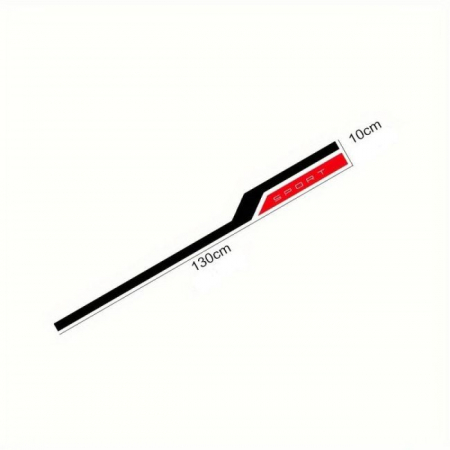 Set sticker autoadeziv Tuning in doua culori, model "Hood Stripes V3", dimensiune 130 x 10 cm, culoare Rosu + Negru [1]