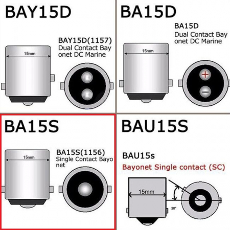 Sirena de mers inapoi cu bec LED 12V, BA15S [1]
