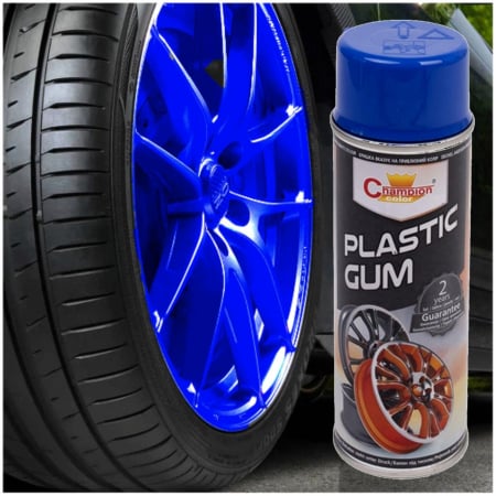 Vopsele Auto - Spray Vopsea Cauciucata pentru Jante, culoare Albastra, 400ml, Champion Color