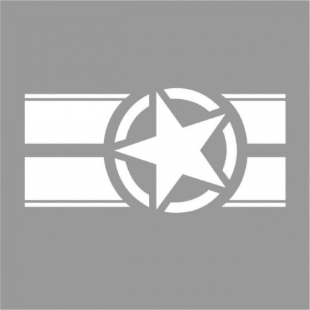 Sticker autoadeziv pentru vehicule Off Road, model "Army Star", dimensiune 90 x 43 cm, culoare Alba [1]