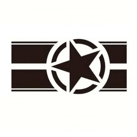 Sticker autoadeziv pentru vehicule Off Road, model "Army Star", dimensiune 90 x 43 cm, culoare Neagra [1]