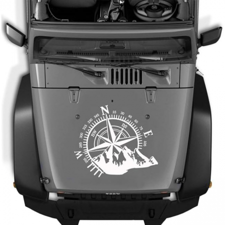 Sticker autoadeziv pentru vehicule Off Road, model "Kompass", dimensiune 44 x 55 cm, culoare Alba [2]