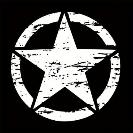 Sticker autoadeziv pentru vehicule Off Road, model "Rusted Army Star", dimensiune 50 x 50 cm, culoare Alba [1]