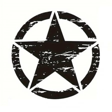 Sticker autoadeziv pentru vehicule Off Road, model "Rusted Army Star", dimensiune 50 x 50 cm, culoare Neagra [1]