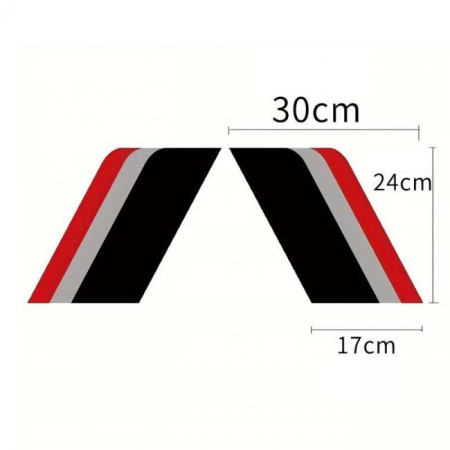 Sticker autoadeziv Tuning, model "Racing Flag", dimensiune 30 x 24 x 17 cm, culoare Negru/Argintiu/Rosu [1]