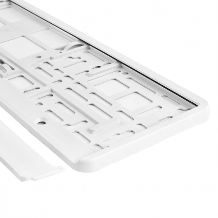 Suport numar inmatriculare din plastic, calitate Premium, culoare ALBA [2]