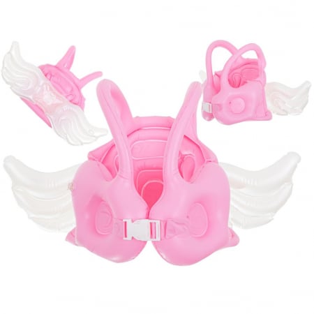Accesorii Gradina - Vesta gonflabila de inot cu aripioare, pentru copii, culoare Roz