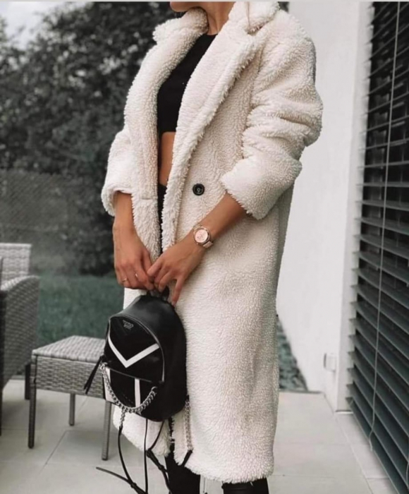 Palton Teddy Alb [1]