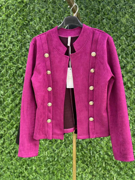 Jacheta Balmi piele intoarsa magenta [2]