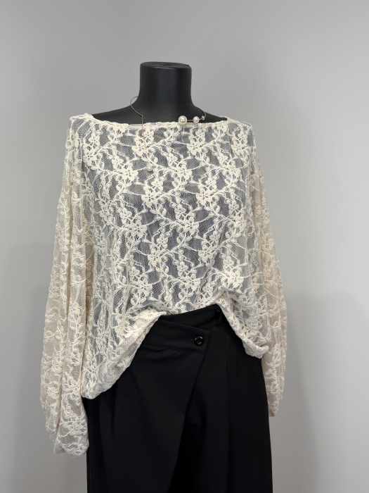 Bluza bej lejera din dantela - Copie [3]