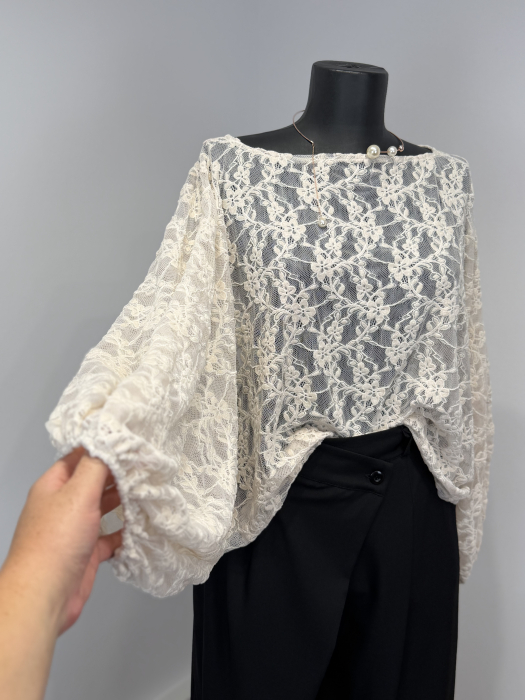 Bluza bej lejera din dantela - Copie [2]