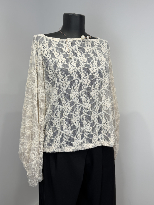 Bluza bej lejera din dantela - Copie [4]