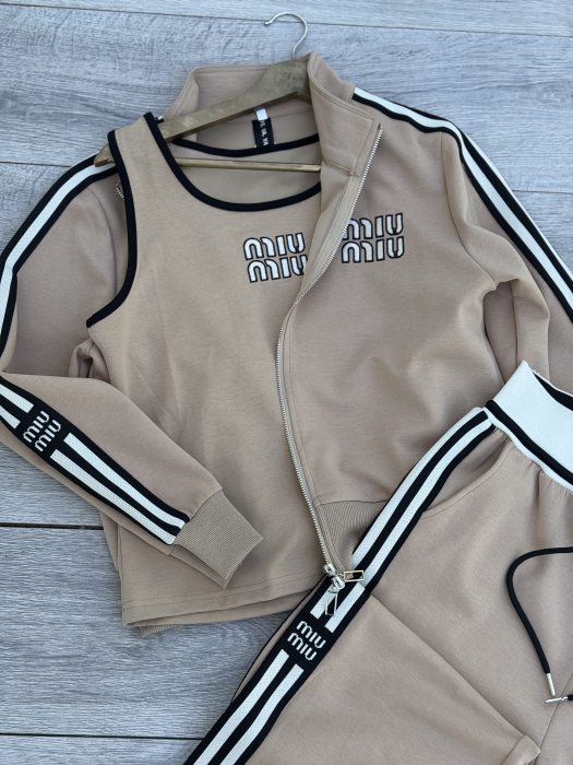 Compleu Damă 3 piese Calitate Superioara Miu-Bej [7]