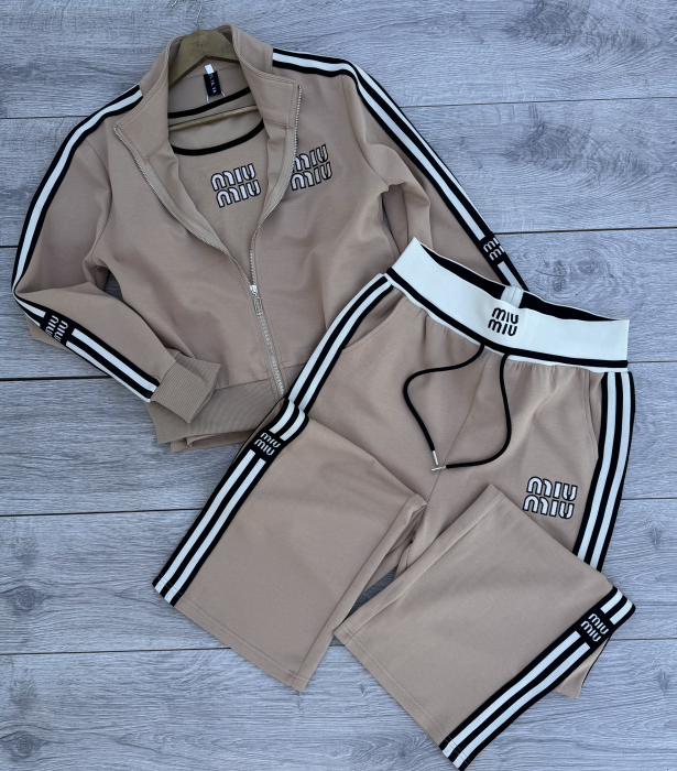 Compleu Damă 3 piese Calitate Superioara Miu-Bej [2]