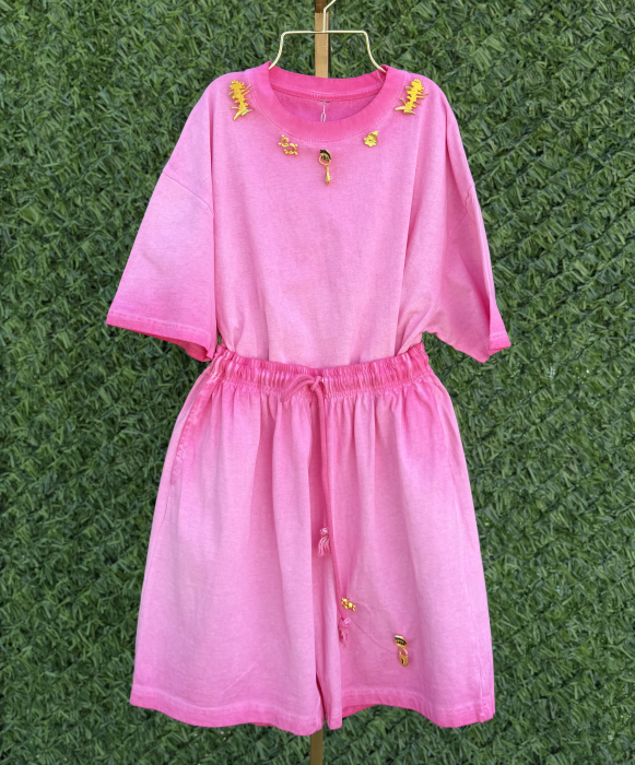 Compleu din bumbac premium roz [5]