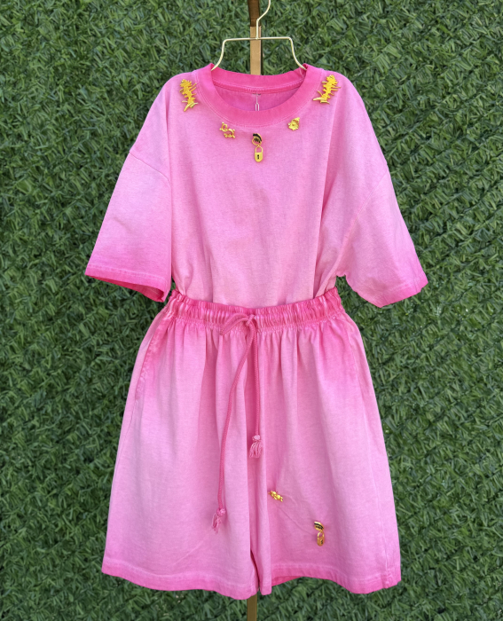 Compleu din bumbac premium roz [2]