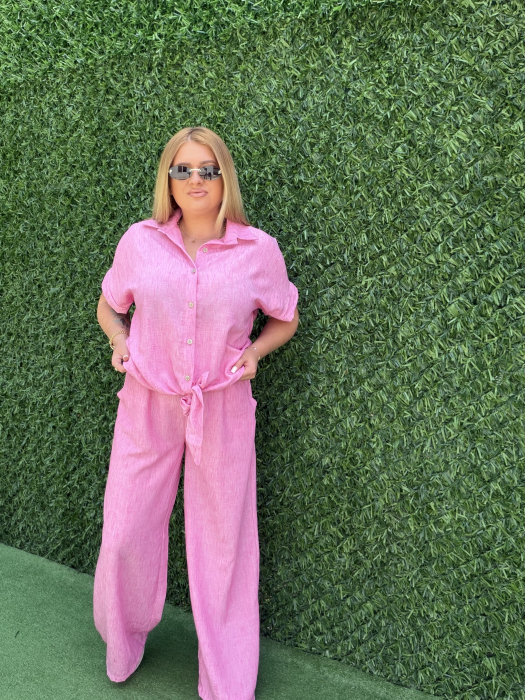 Compleu Sergio din vâscoză roz [6]