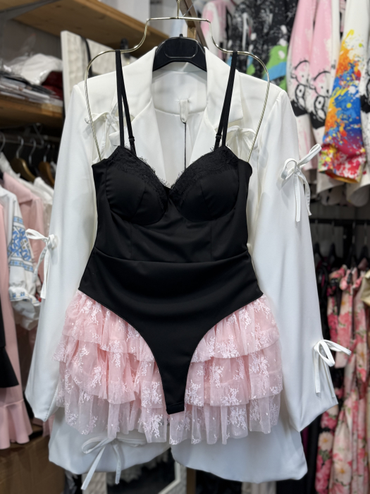 Fustă cu pantalon pe dedesubt din Dantelă-Rose [4]