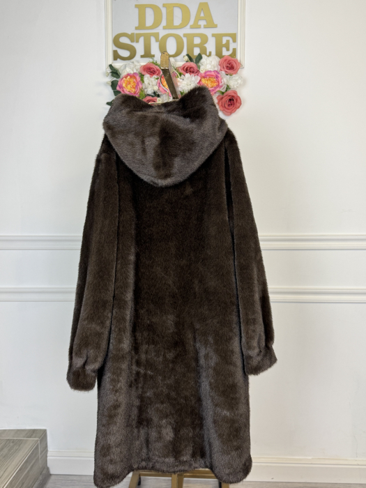 Palton Teddy Mocha faux fur [2]