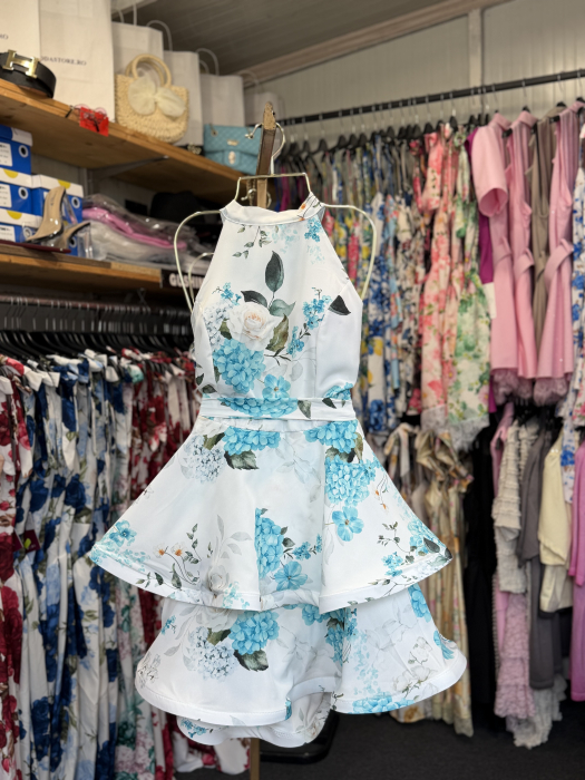 Rochie cu imprimeu floral turcoaz [2]