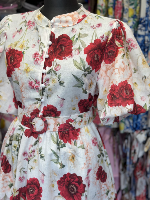 Rochie cu imprimeu floral Ari roșu [2]