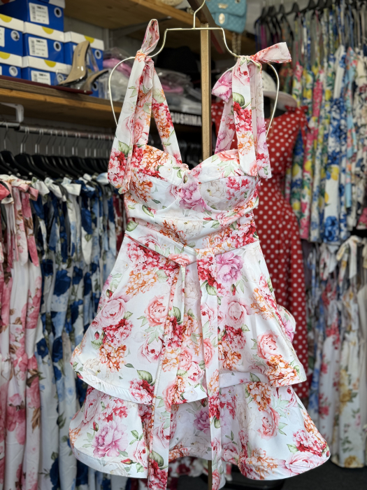 Rochie cu imprimeu floral Iris roz [2]