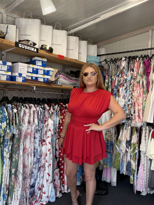 Rochie din Lycra rosu - [4]