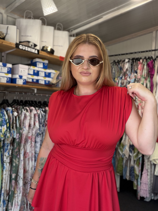 Rochie din Lycra rosu - [3]
