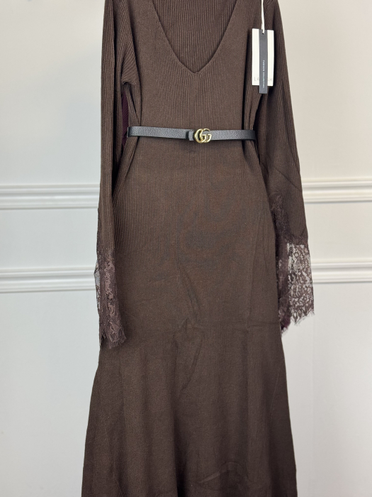 Rochie din Tricot Premium Lunga - maro [5]