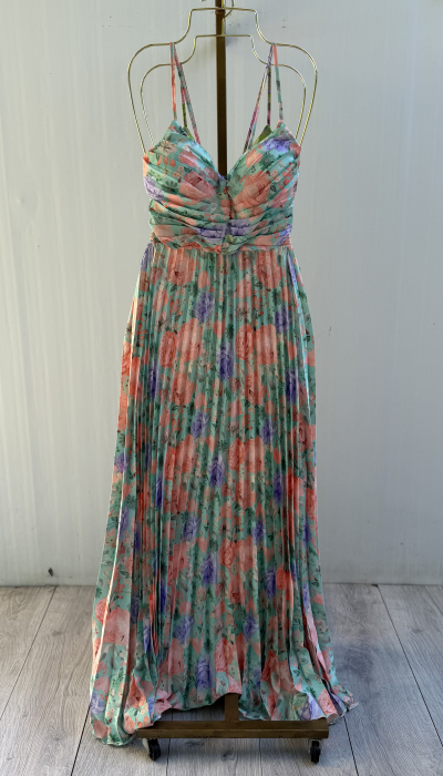 Rochie Dominicana plisată -turcoaz [4]