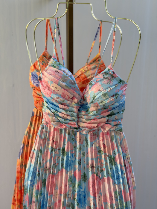 Rochie Dominicana plisată -blue [5]