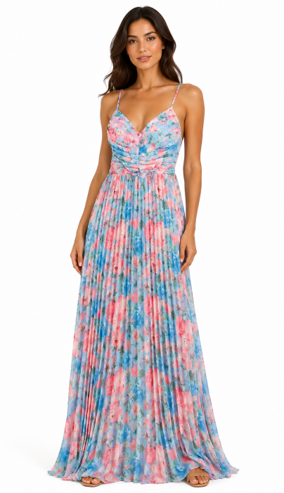 Rochie Dominicana plisată -blue [2]