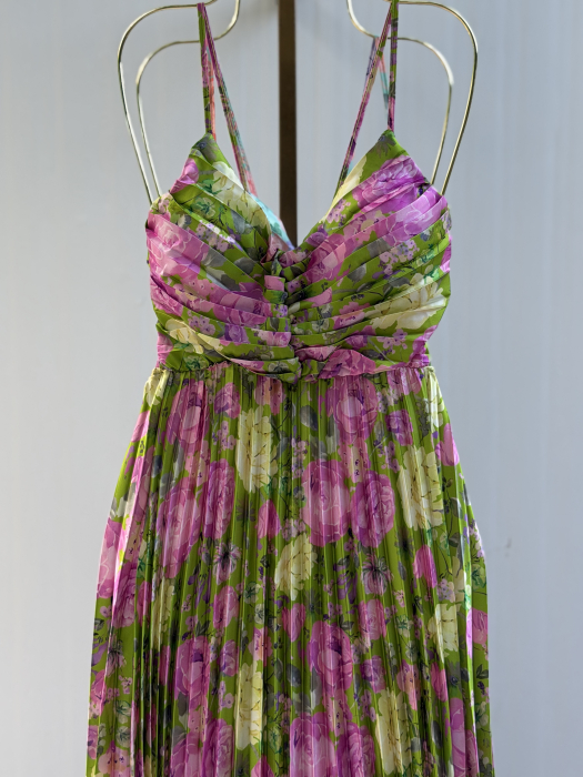 Rochie Dominicana plisată -verde [3]