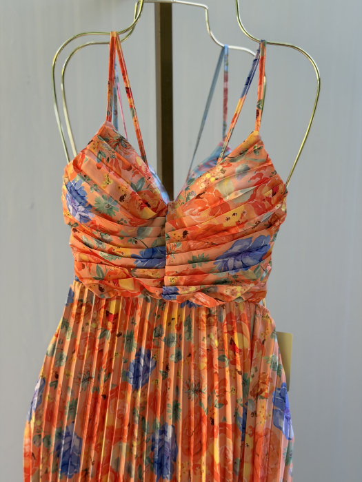 Rochie Dominicana plisată -orange [4]