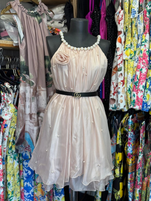 Rochie Eleganta din Sifon cu Perle [1]