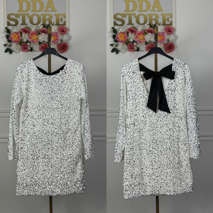 Rochie Elsa cu paiete -alb [1]