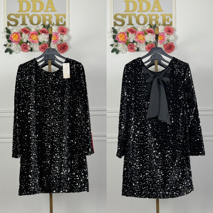 Rochie Elsa cu paiete -Negru [2]