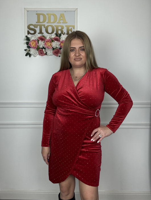 Rochie Kriss- catifea Rosu [2]