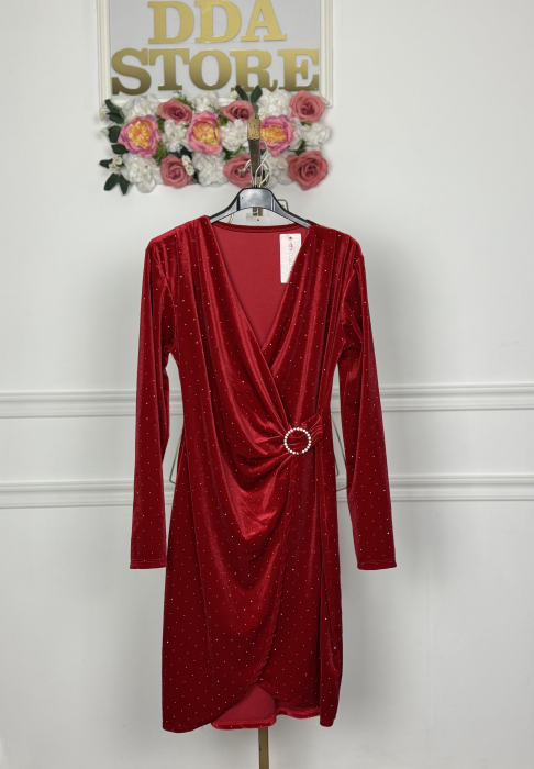 Rochie Kriss- catifea Rosu [4]