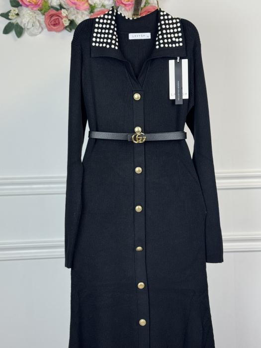 Rochie Lunga din Tricot premium- Negru [3]