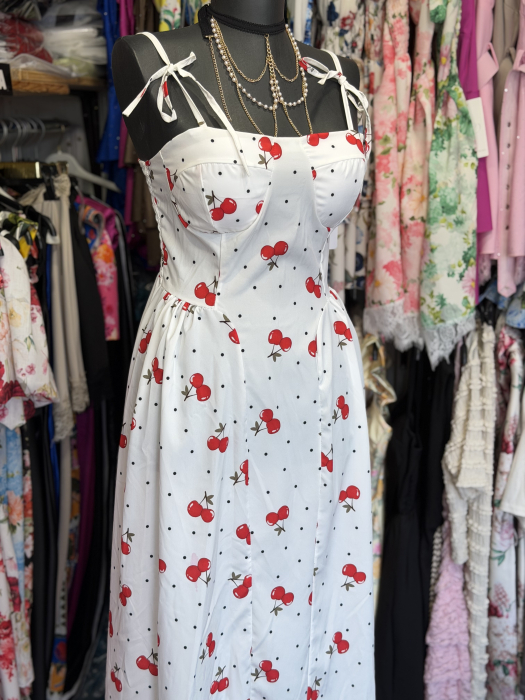 Rochie Mauri Cireșe alb [4]
