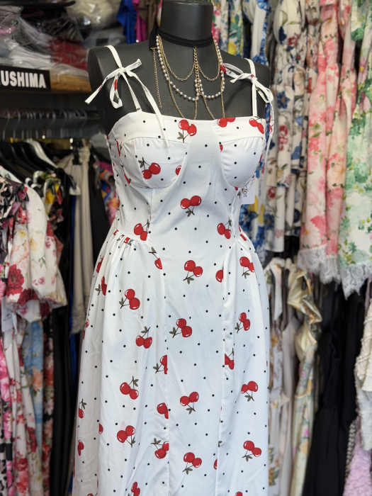 Rochie Mauri Cireșe alb [2]