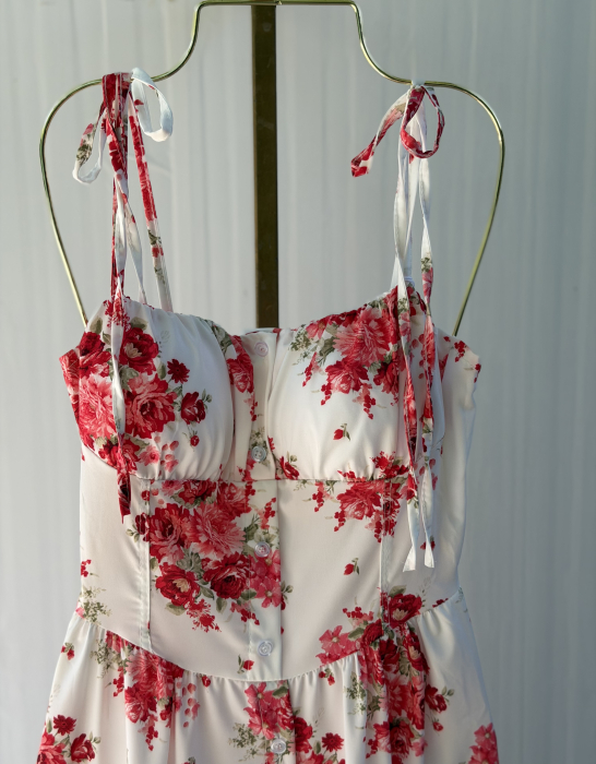 Rochie Mauri Flori roșu [4]