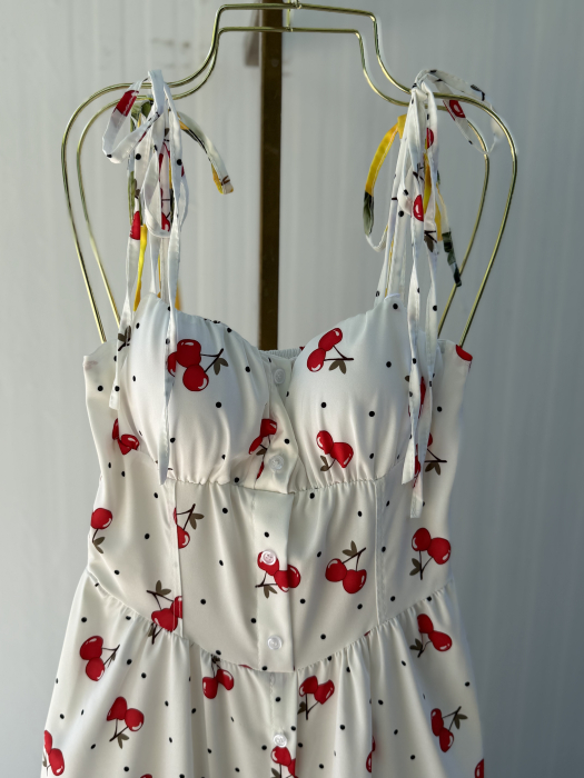 Rochie Mauri Cireșe alb [2]