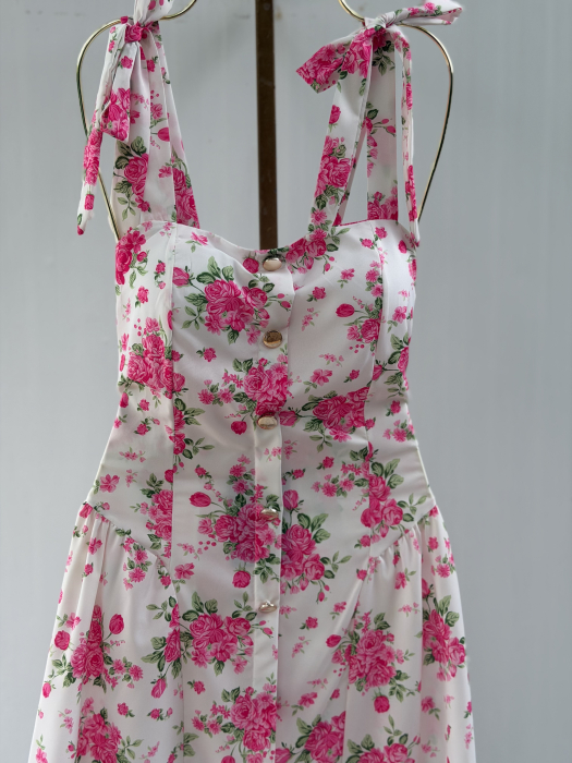 Rochie Miray Scurt - flori roz [2]