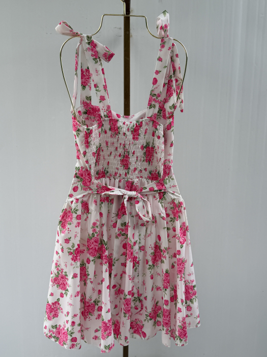 Rochie Miray Scurt - flori roz [4]