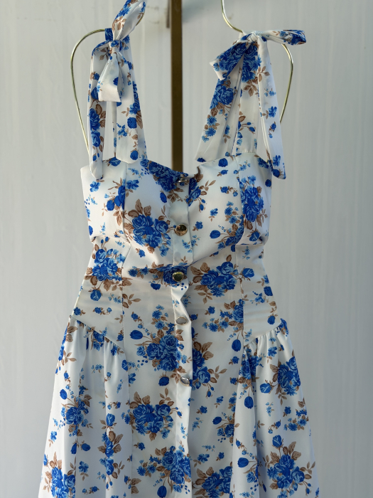 Rochie Miray Scurt - flori babyblue [2]