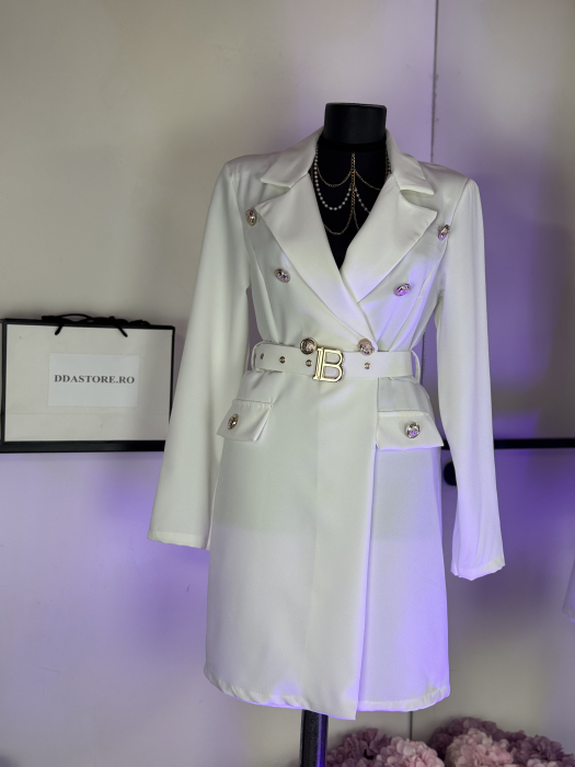 Rochie Monaco Croi tip sacou -Alb [2]