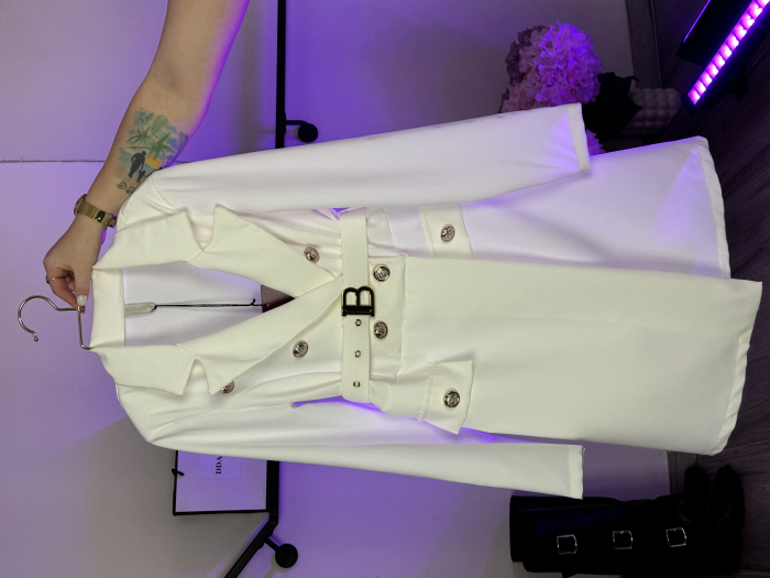 Rochie Monaco Croi tip sacou -Alb [2]