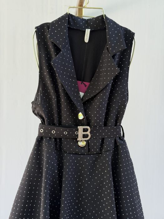 Rochie Stil Salopeta cu pietre Nairobi- negru [2]